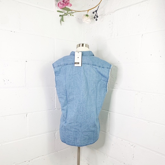 Nwt Zip code demin cut off Shirt - Picture 3 of 7